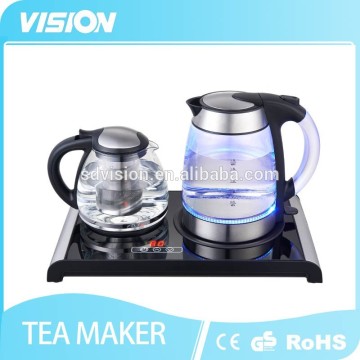 8992T-G2 electric Tempered Glass Tea kettle set with glass kettle