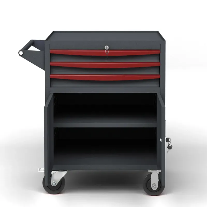 High-Capacity Storage Cabinet with 3 Drawers and Rolling Wheels
