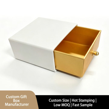 Metal Decor Sliding Drawer Rigid Box