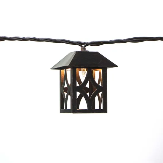 Antique Brass Metal House Patio String Light