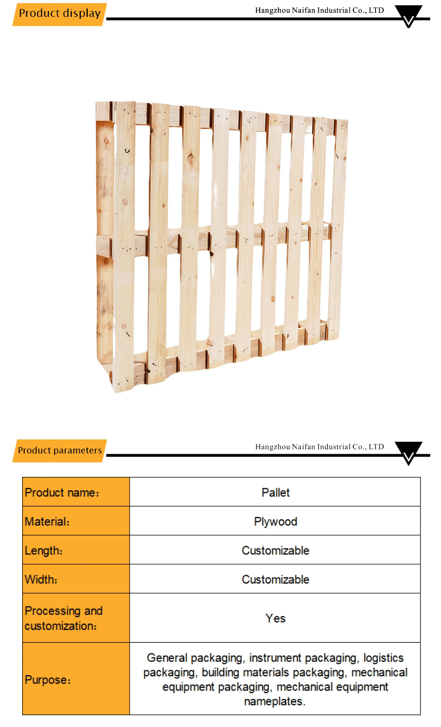 Pine solid wood shipping pallet