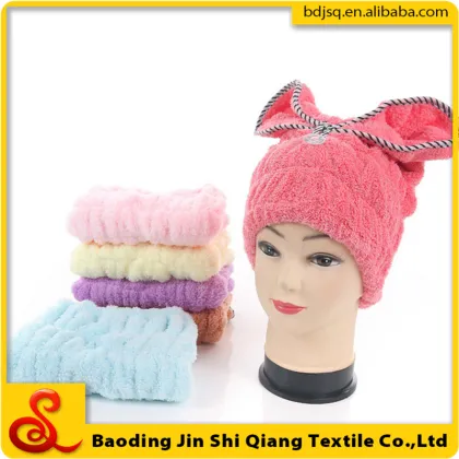 The new beautiful color coral fleece dry hair cap bath cap