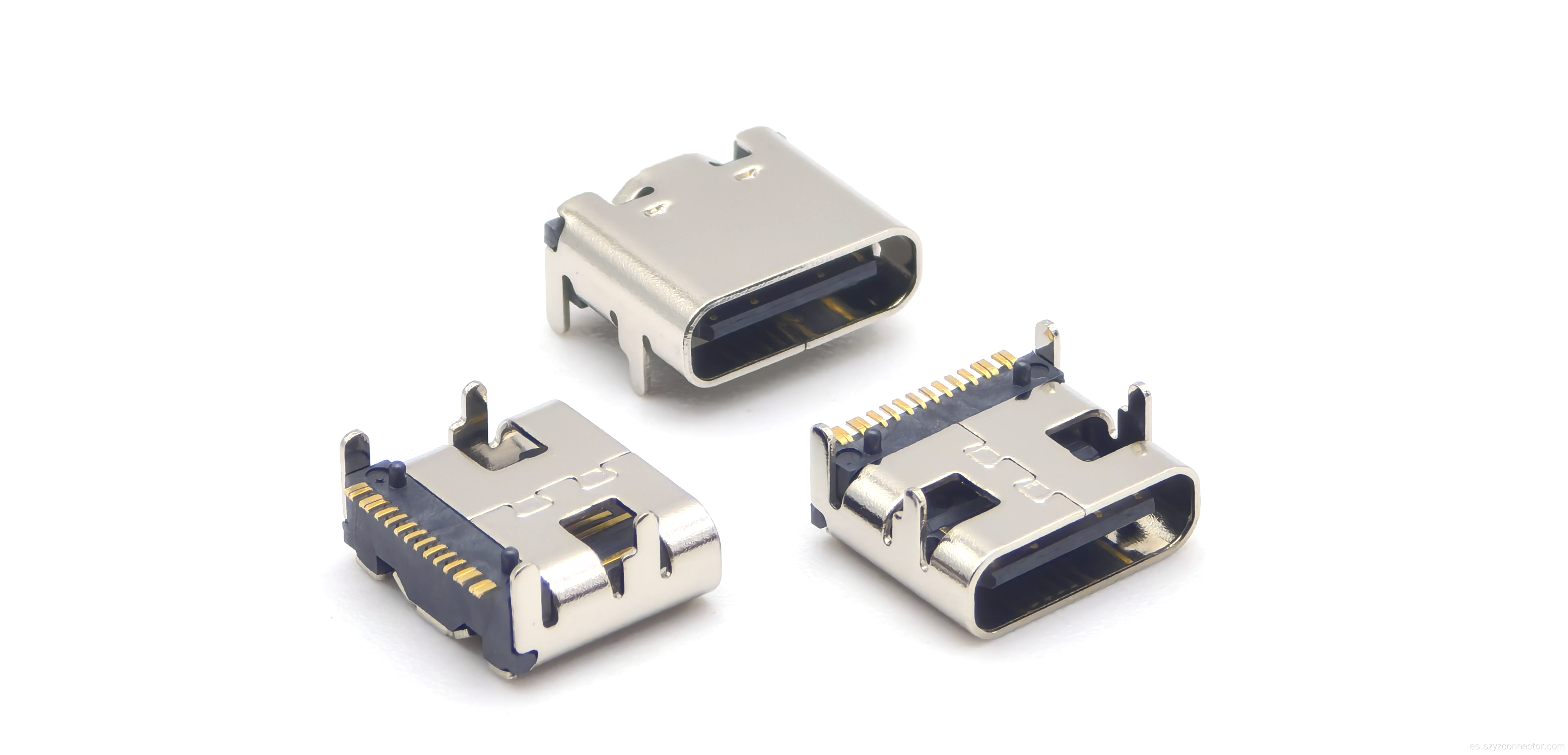 Conector USB TIPO C Montaje en superficie Expuesto al cobre