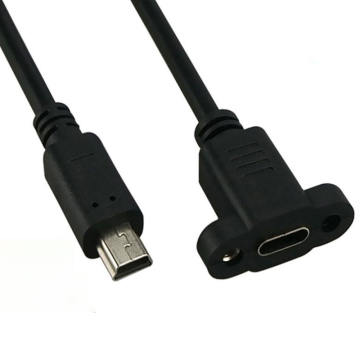 Mini USB naar C vrouwelijke paneelmontage kabel