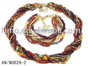 colorful beads jewelry set (necklace bracelet)