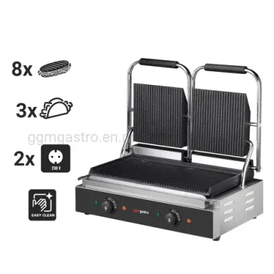 CE Approved Double Electric Sandwich Maker Grill Contact Grill
