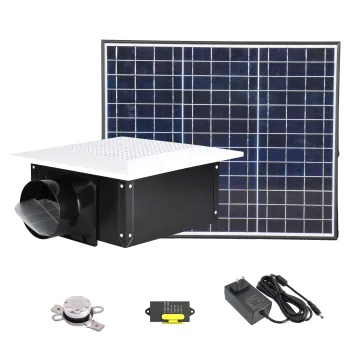 24Hrs Solar Thermostatic Ventilation Fan - Roof and Ceiling Mounted Home Exhaust DC Fan