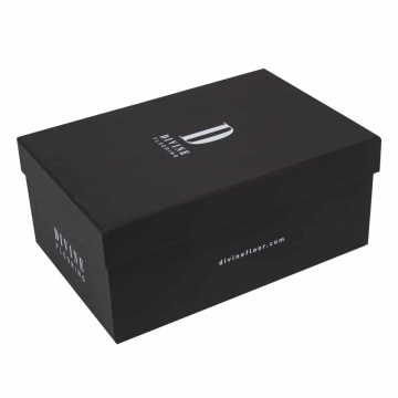 Black Empty Shoe Rigid Cardboard Packaging Gift Box