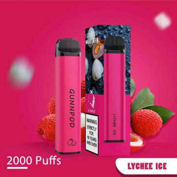 2000 Puffs Electronic Cigarette Gunnpod 8ml Vape Pen
