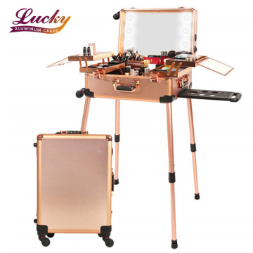 LED Lighted Rool Train Case dengan Speaker untuk Artis Profesional