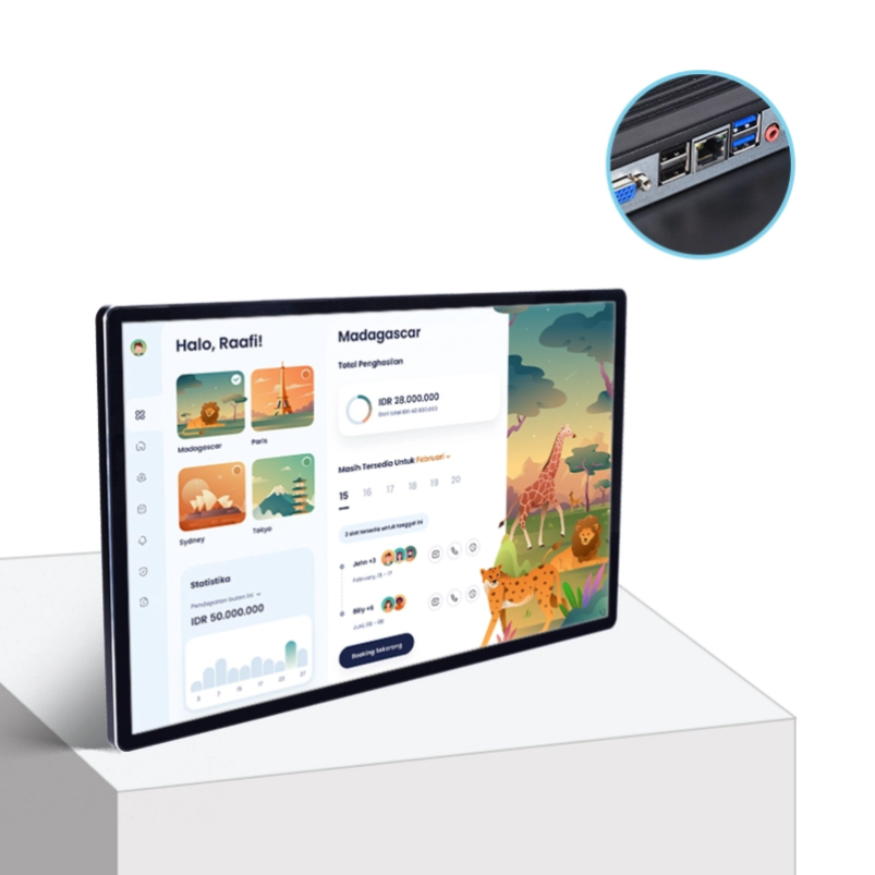 industrial wall mount capacitive touch screen pc