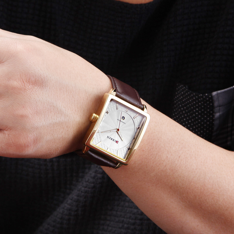 Luxury Square CURREN Men Quartz Watch 