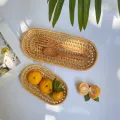 Cesto portaoggetti in rattan intrecciato a mano per frutta e snack