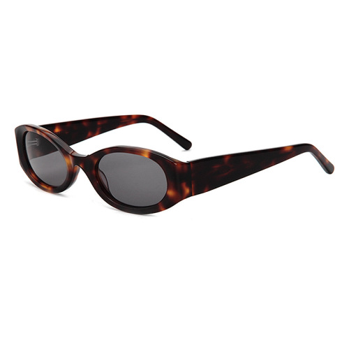 Women Retro Oval Acetate Sunglasses with UV400 Protection