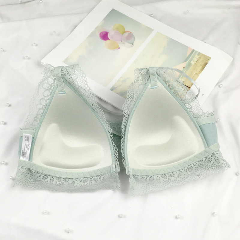 Sexy Backless Lace Bralette Wireless Front Closure Bra Adjusted Push Up Bras for Women Brassiere Comfort Lingerie Underwear