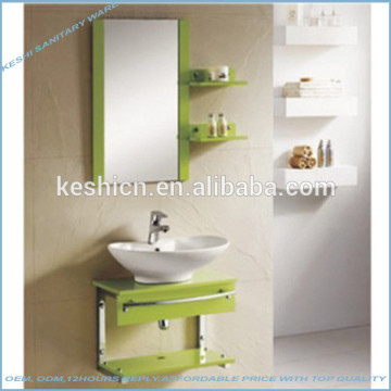 326 green colored bathroom cabinets