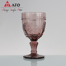 Novelty Embossed Colored Glass Wine Cup wine Glass