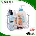 Suction cup wire basket shelf,adhesive bathroom shelf for sale