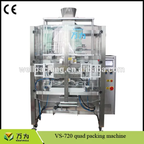 Low height quad seal packing machine for stabilo bag