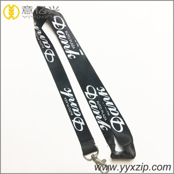 safety buckle black nylon soft neck lanyard