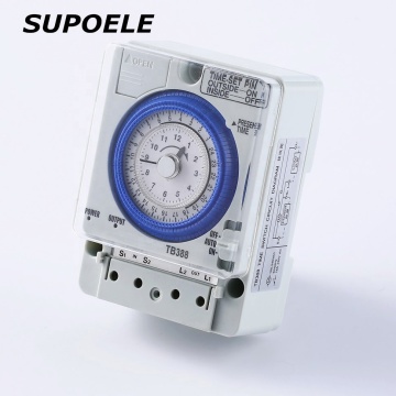 CE RoHS Compliant 100V-240V 15A DIN Rail TB-388 Programmable Mechanical Timer Relay