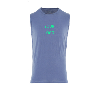 Summer Men's Sports Merino Wool Slim Fit Custom Logo Bulk Sleeveless Top