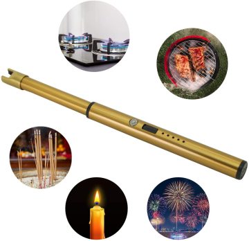 USA Plasma Arc Long Neck Rechargeable Windproof USB Lighter for Gas Stove Candle Fireplace