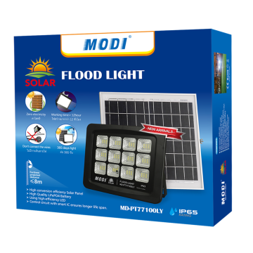 Road solar flood light with light sensor