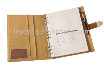 2016 Refillble 9 Ring binder leather notebook organizer