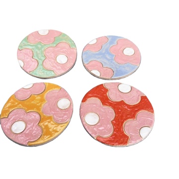 70's Retro Floral Ceramic Coaster Set of 4