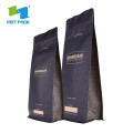 Ekologicky přátelský kkaft papír čtvercové ploché kávové tašky s ventilem a ziplokem