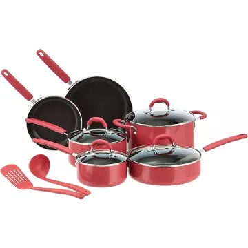 12-Piece Pressed Aluminum Nonstick Cookware Set: Pots and Pans with Coating