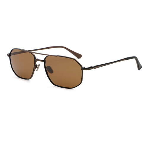 TAC Polarized Polygon Metal Aviator Sunglasses