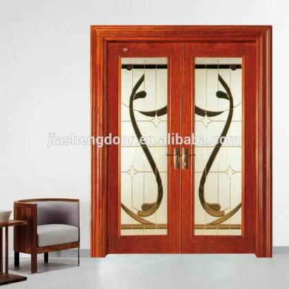 Unique glass wooden doors solid door french door for villa
