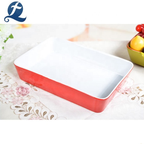 Colorful custom ceramic bakeware assorted baking pan set