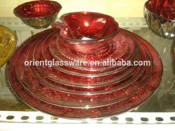 color wedding glass plate