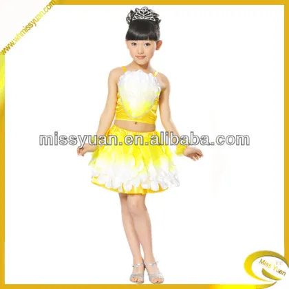 China Top sell Girls lyrical dance dresses yellow