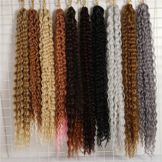 yaki ombre braiding hair Curly 24inch 30inch 36inch Long Egyotian Water Wave Crochet Wavy Braiding Hair