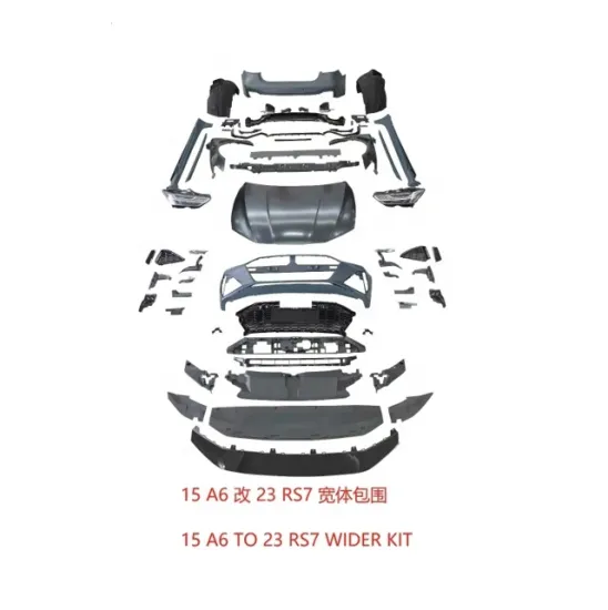 2012-2018 Audi A6 Upgrade to 2023 RS7 Facelift Bodykit - Front Rear Bumper Hood