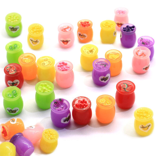 Simulation Mini Fruit Jam Cup Shaped 3D Resin Cabochon For Handmade Craft Decoration Desk Ornaments Charms