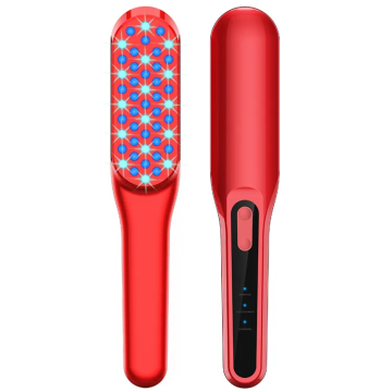 Hochwertiger Kopfhautmassagekamm mit rot und blauer Lichttherapie und Vibrationsfunktion für das Haarwachstum