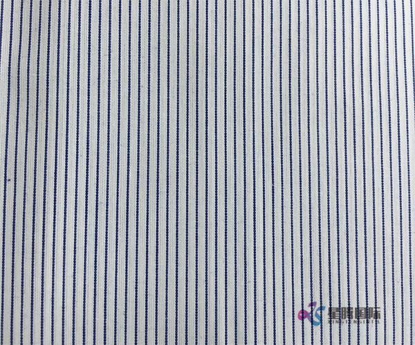 Pinstripe Polyester Blend Shirting Fabric