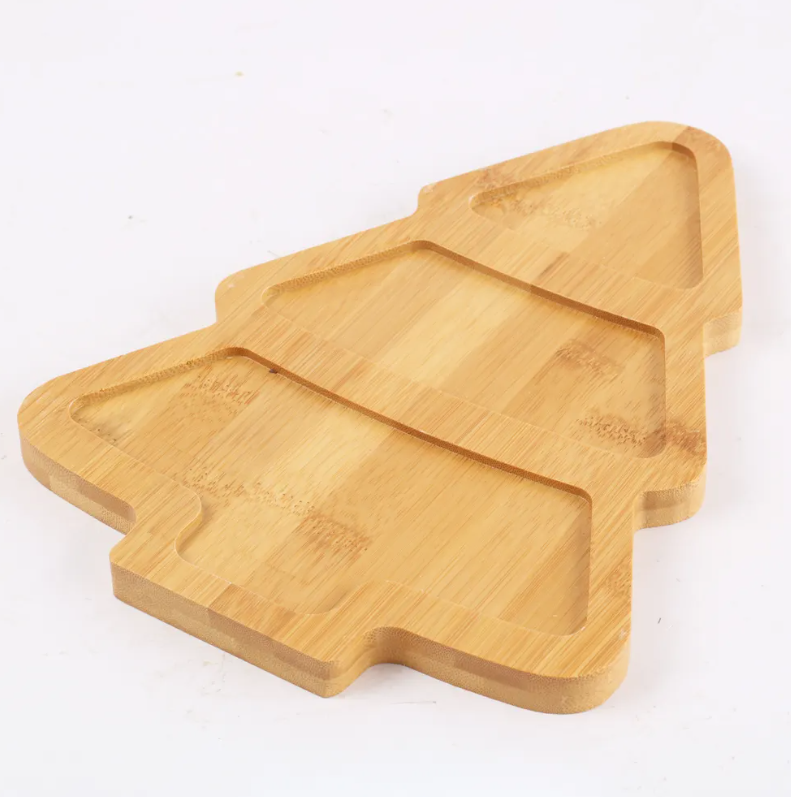 Tree-shaped bamboo tray for Christmas tree