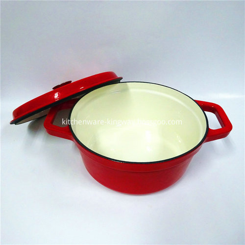 Home Kitchenware White Cast Iron Sauce Pot 