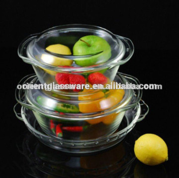 High Quality Clear glass fruit bowl with glass lid