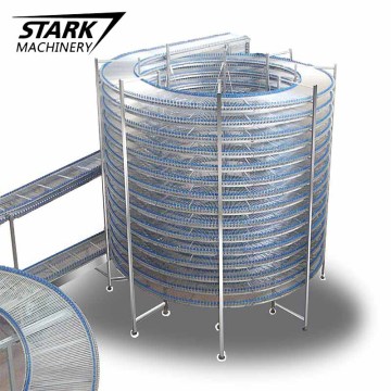 Oval Spiral Cooling Conveyor for Baked Pizza and Bread Cookies