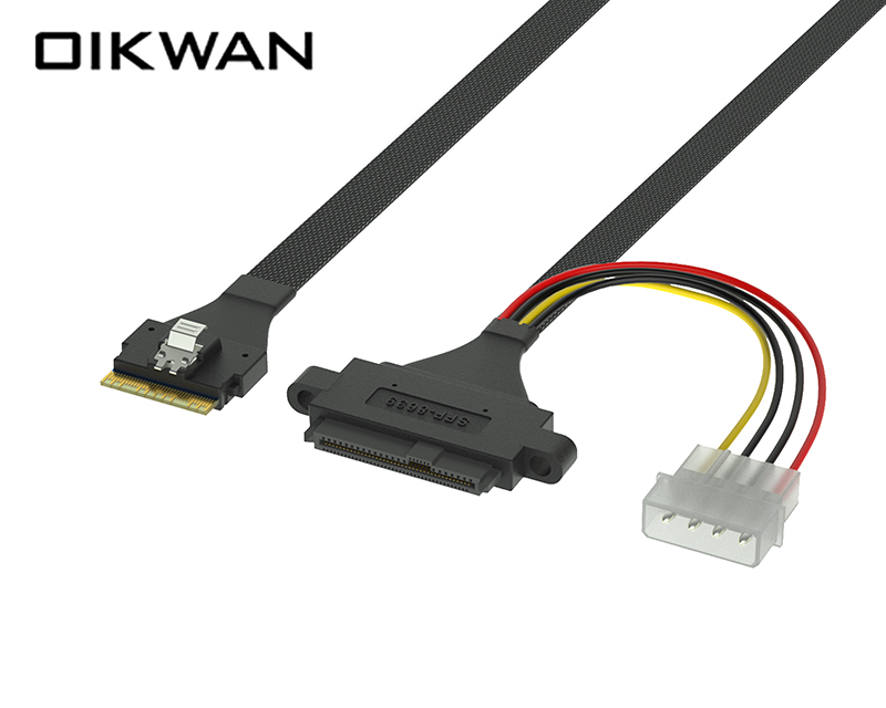 Slimsas SFF-8654 8i bis SFF-8639 mit 4p Slimsas zu U.2-Kabel für Server