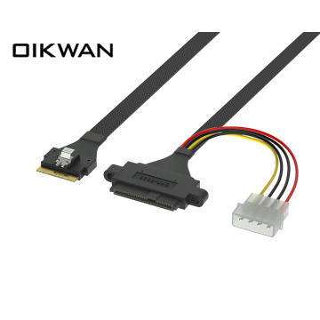 Slimsas SFF-8654 8iからSFF-8639から4p Slimsas to U.2 Cable for Server