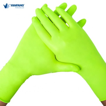 Промышленные зеленые апельсиновые нитрильные перчатки
