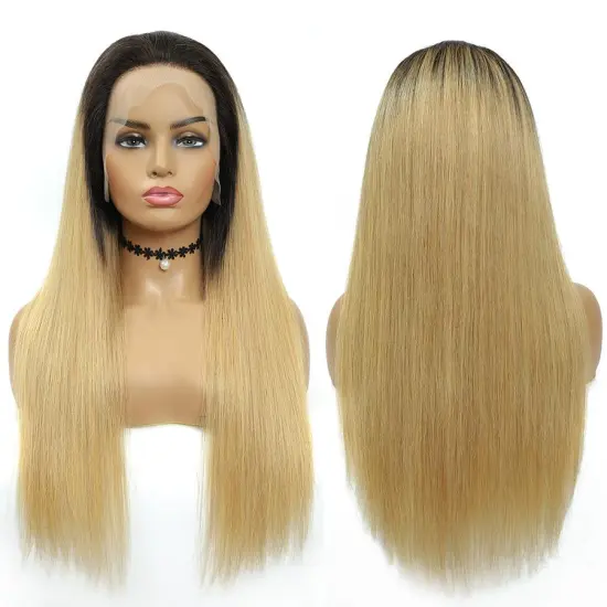 X-TRESS Cheap Ombre Colored Human Lace Front Hair Wig 180% Density Remy Pre Plucked 4*13 Lace Wig Brazilian Natural Hair Wigs